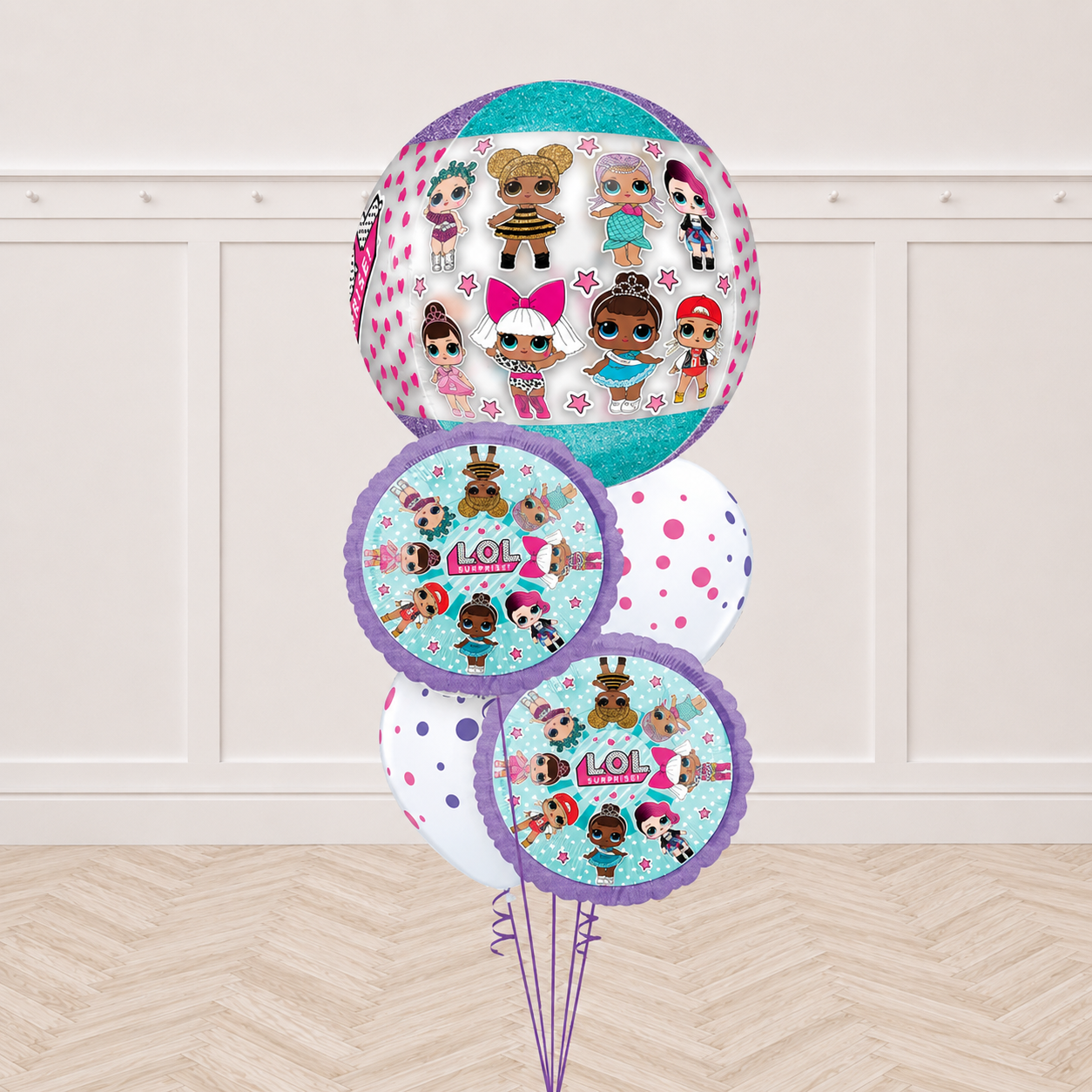 L. O. L. Surprise Orbz and Colorful Dots Balloon Bouquet