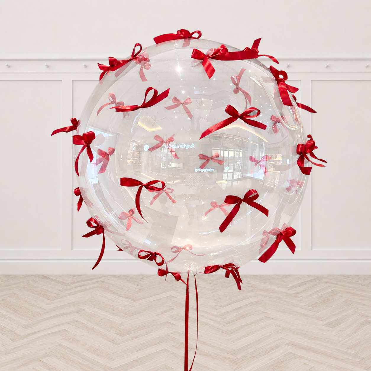 Aesthetic 24inches clear bobo balloon with Satin Bow PRE ORDER day