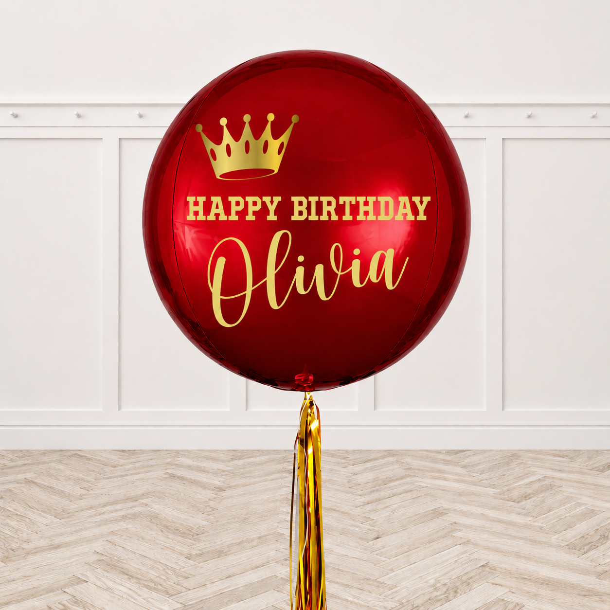 Happy Birthday Classic Custom Text ORBZ Balloons - 15inches Round Foil