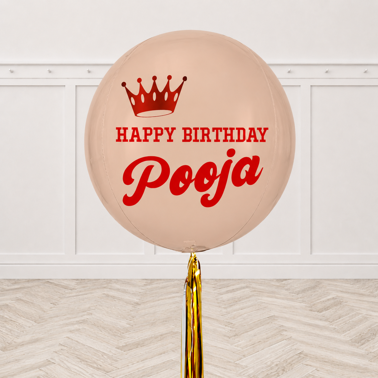 Happy Birthday Classic Custom Text ORBZ Balloons - 15inches Round Foil
