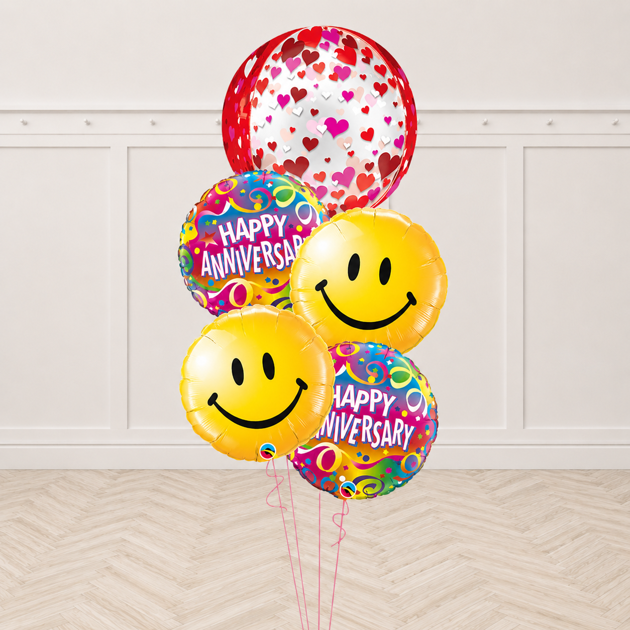 Smiley Anniversary Love Balloon Bouquet