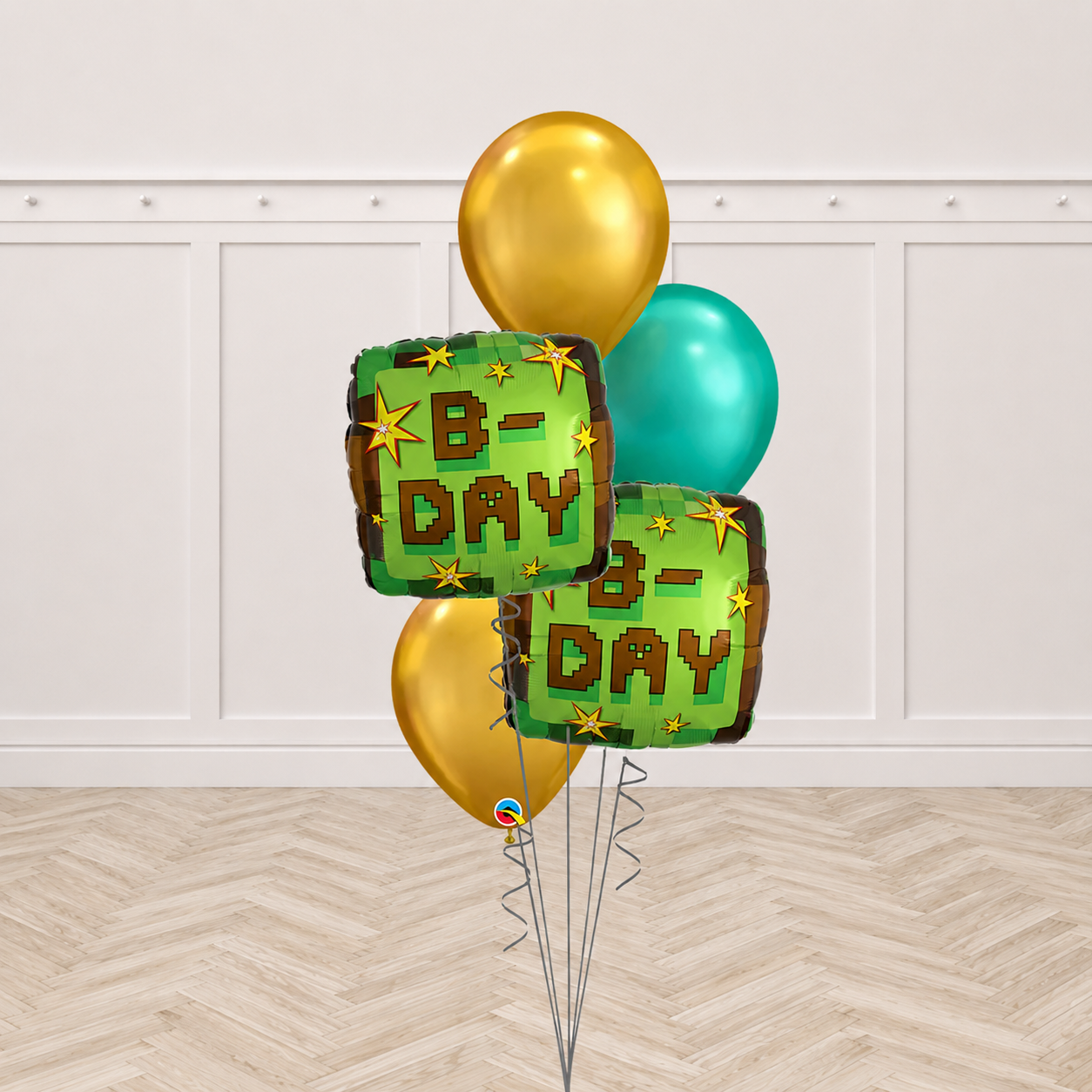 TNT Mine craft Party B-Day Chrome Balloon Bouquet