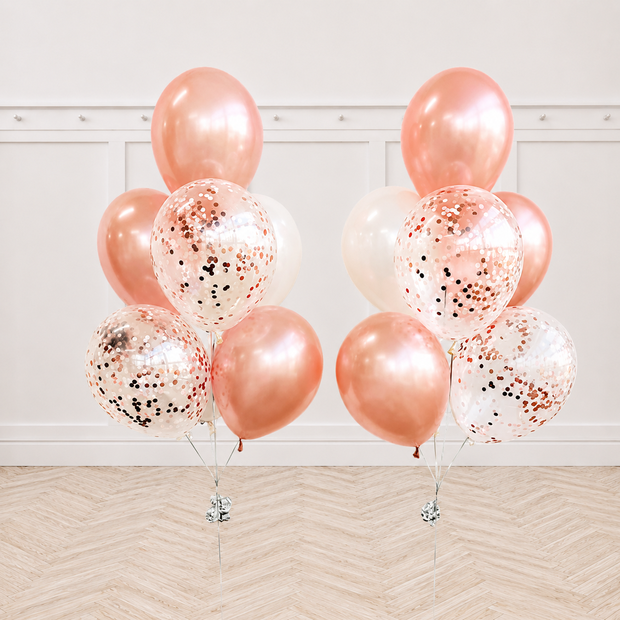 RoseGold Party Confetti Balloon Bouquet