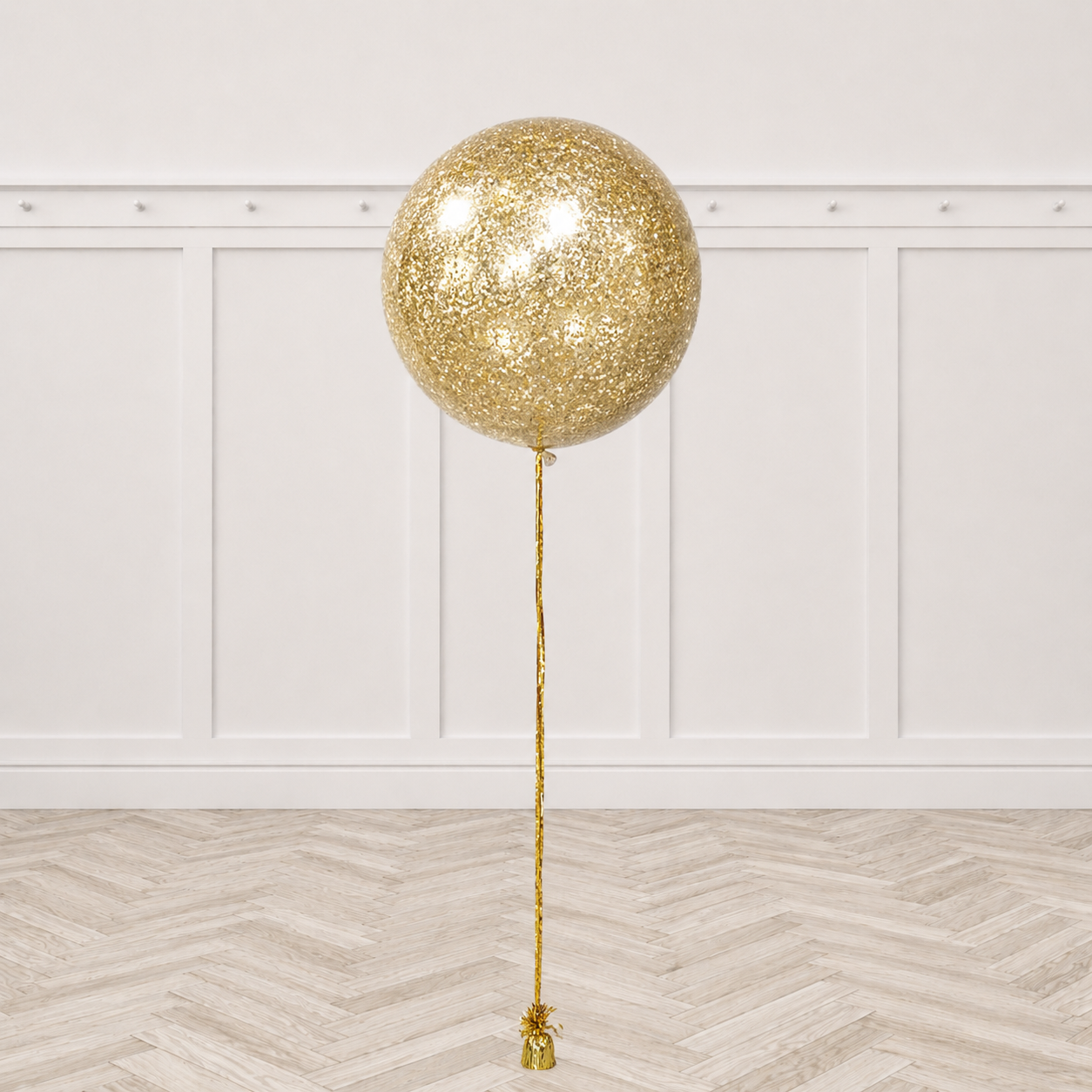 30inches GOLD Glittery Confetti Balloon with Foil Fringes