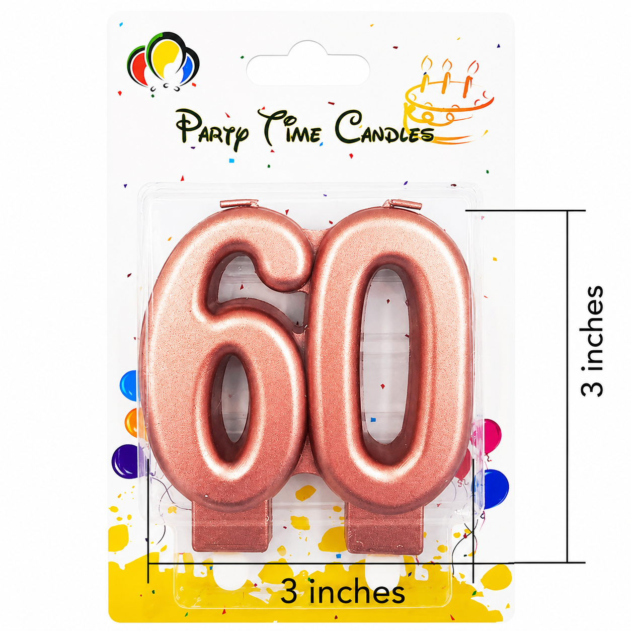 Number 60 Candle ROSEGOLD