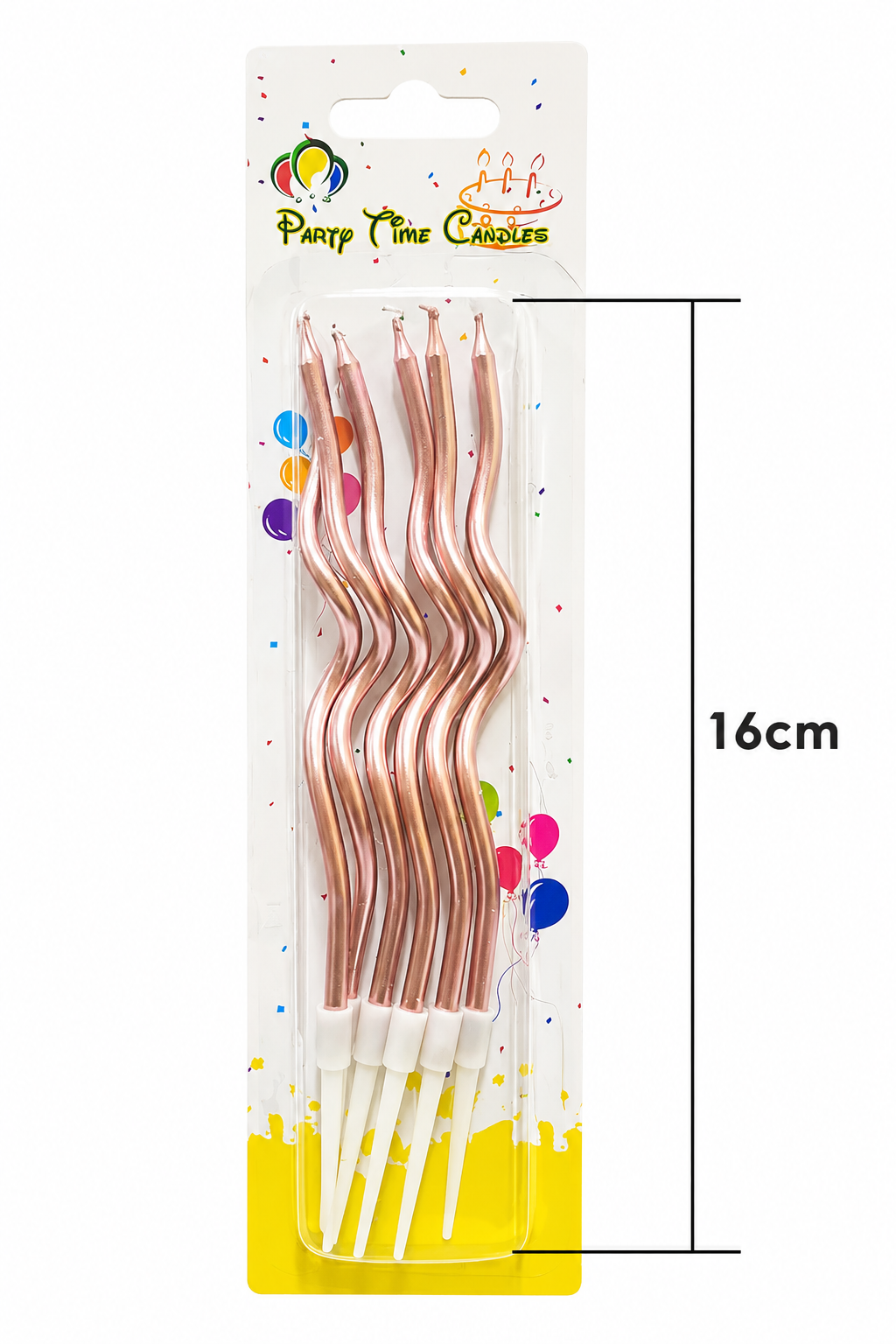 Metallic Curly Spiral Birthday Candles - Rose Gold - 6pcs
