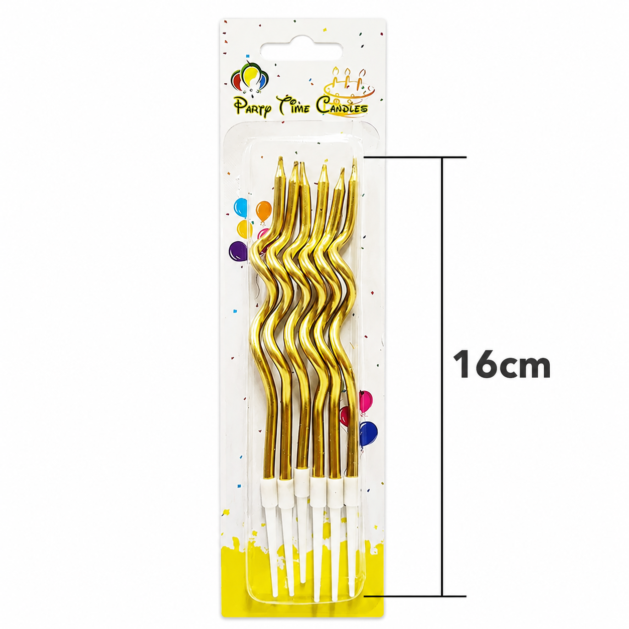 Metallic Curly Spiral Birthday Candles Gold - 6pcs