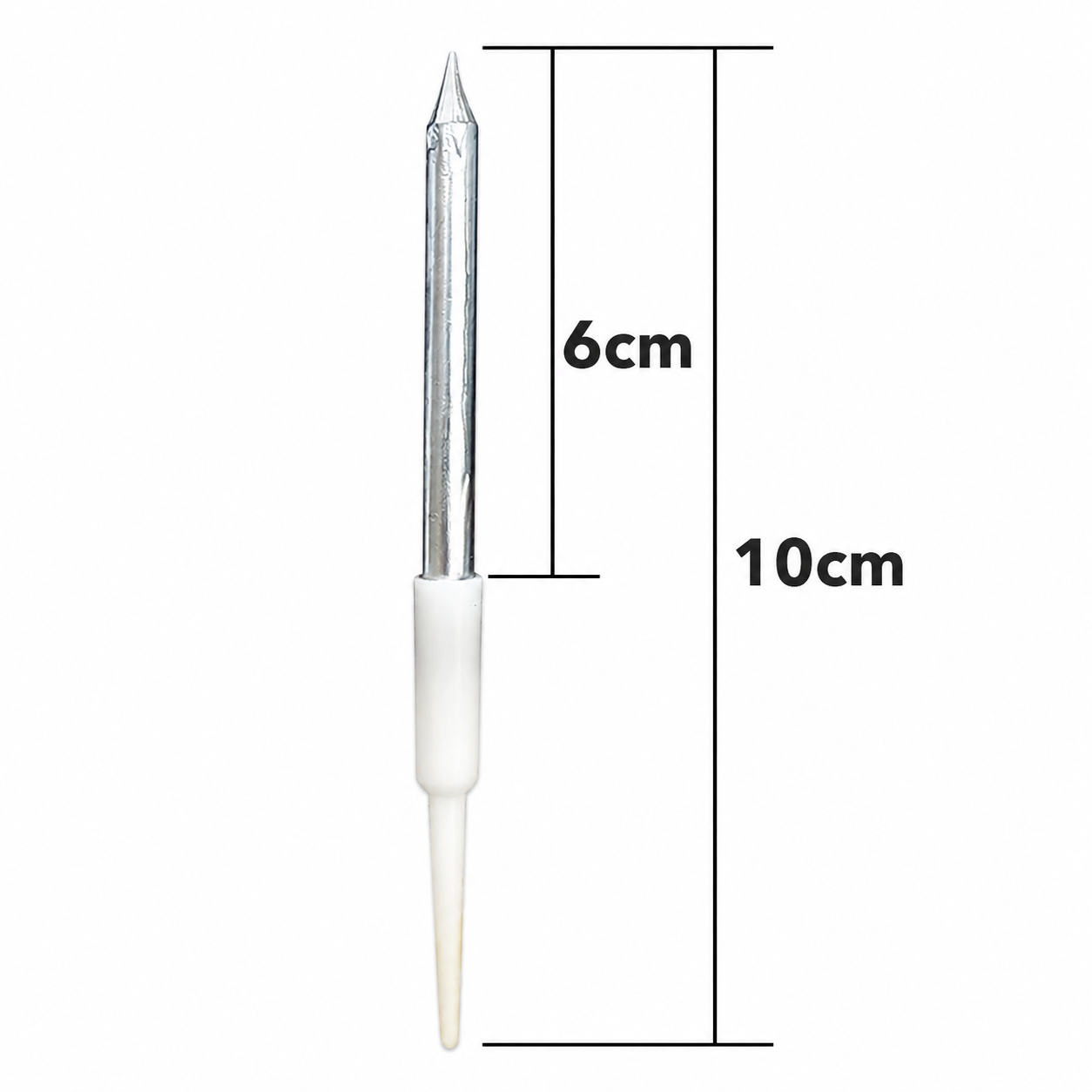 Small Metallic Birthday Candle Silver- 8pcs