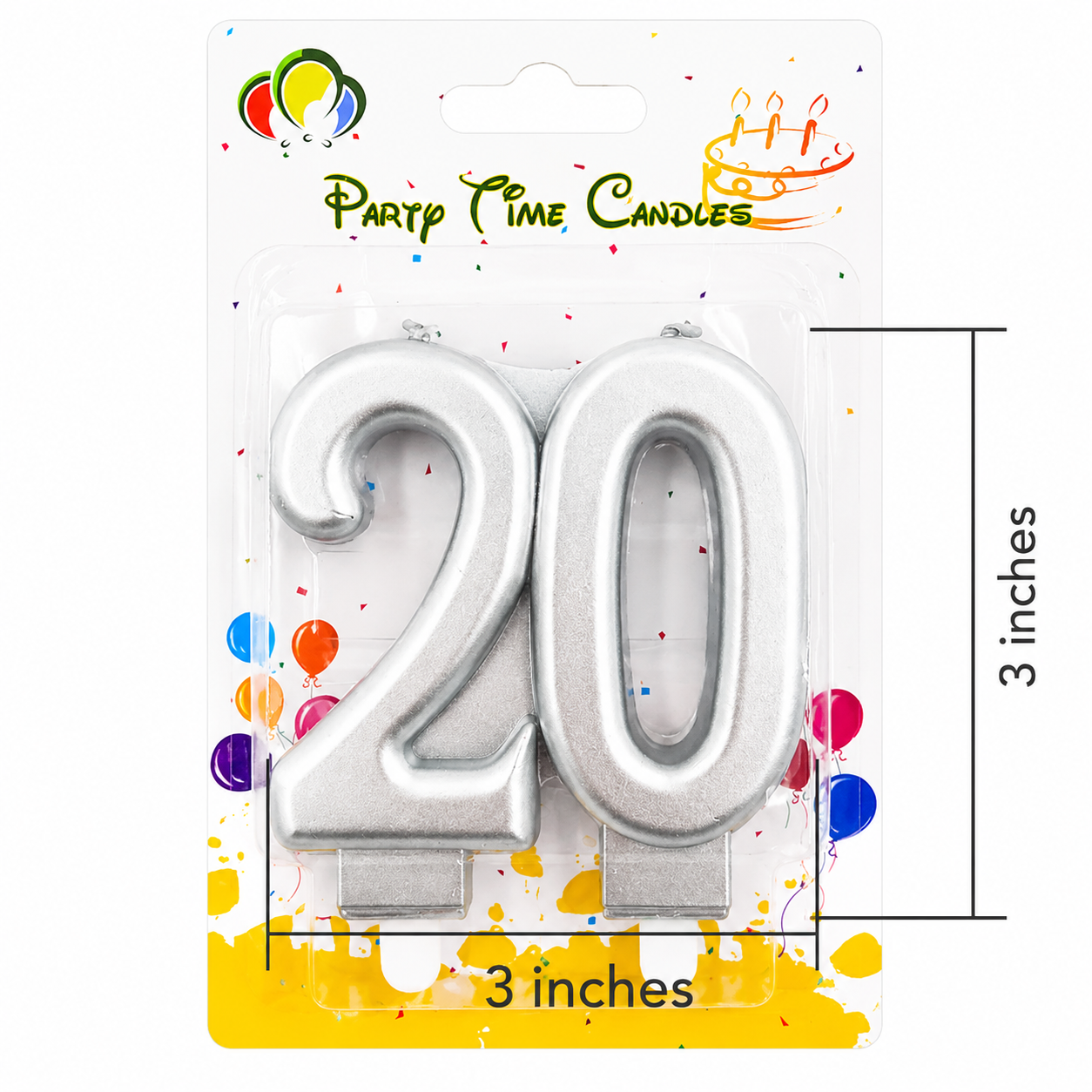 Number 20 Candle SILVER
