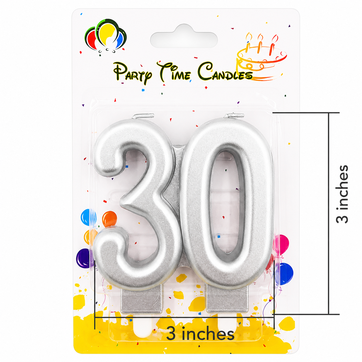 Number 30 Candle SILVER