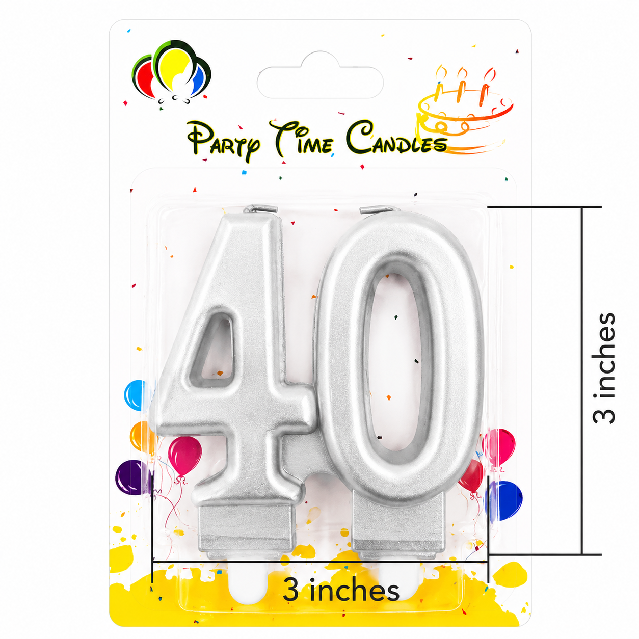 Number 40 Candle SILVER