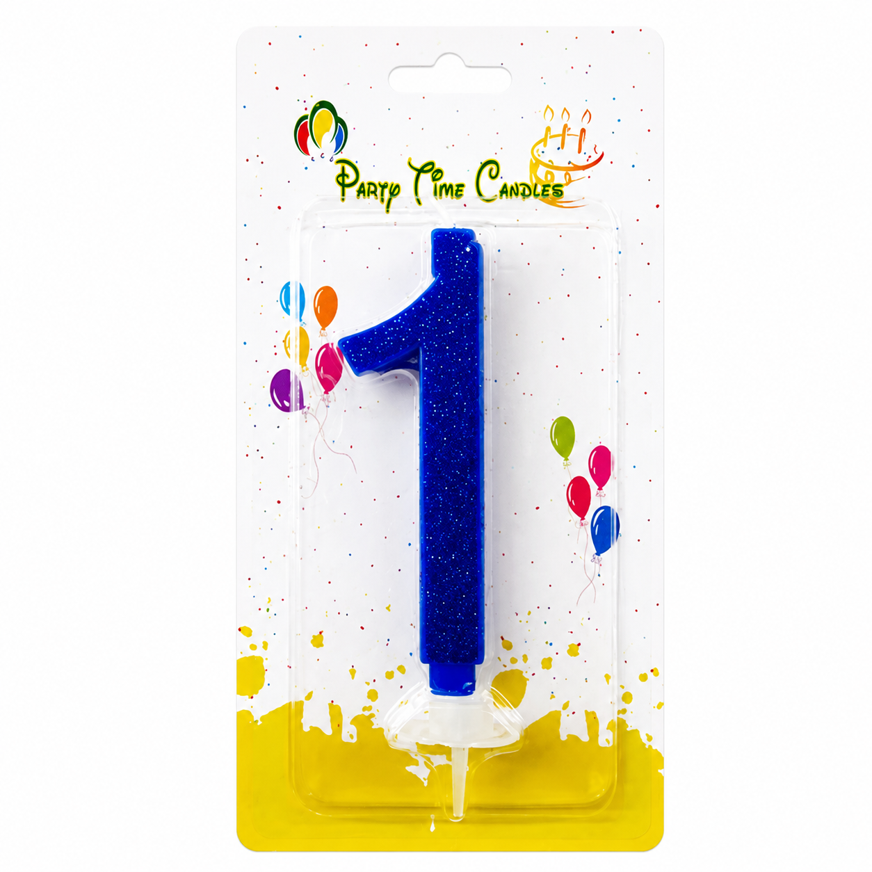 BIG Glittery Blue Number 1 Party Candles