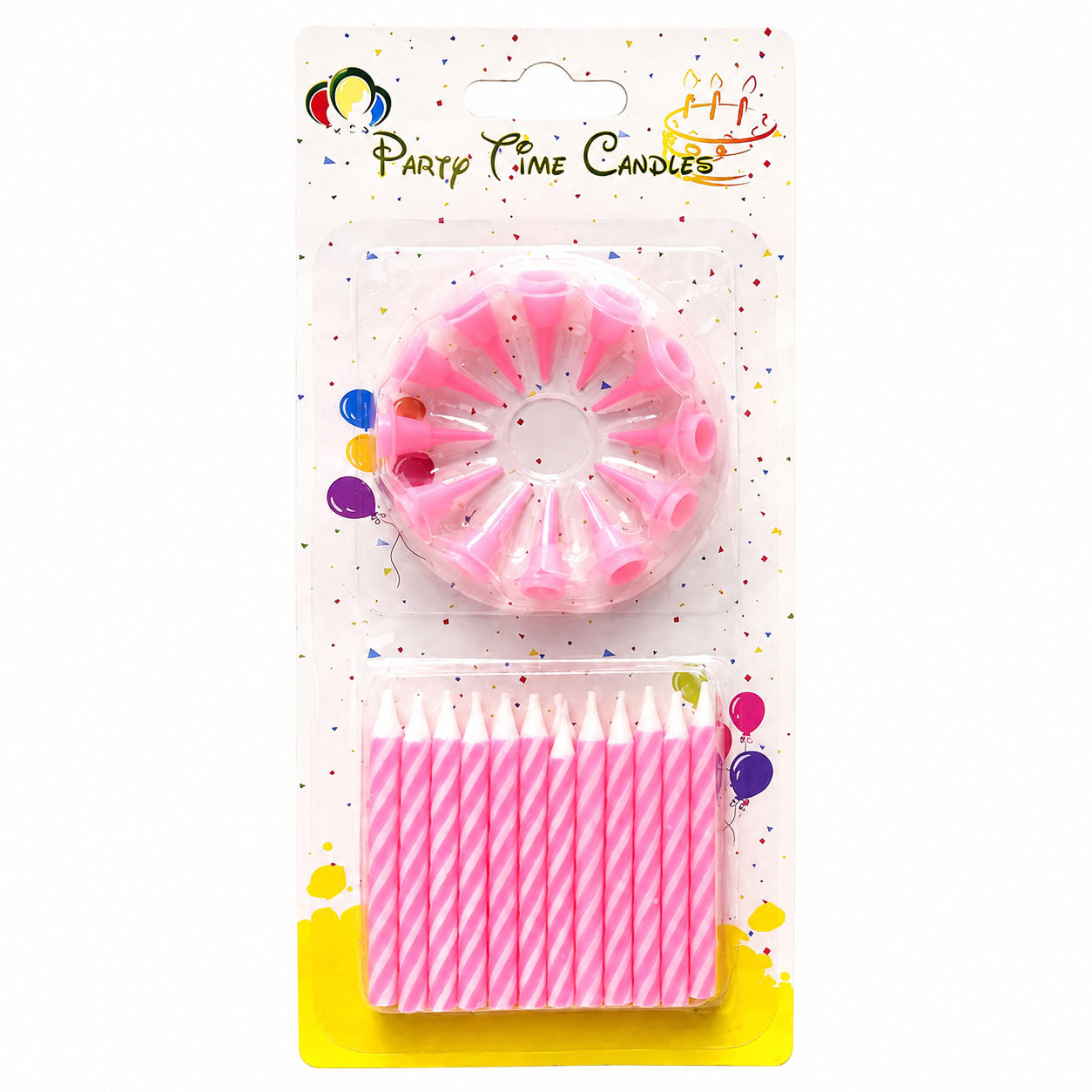 Baby Pink Single Party Candles - 24pcs