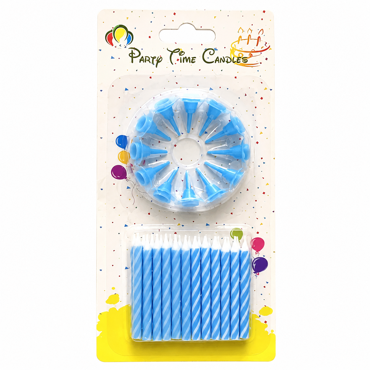 Baby Blue Single Party Candles - 24pcs
