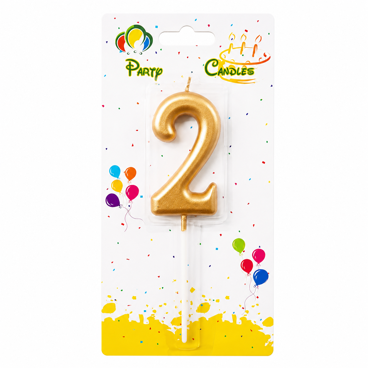 Golden Number Party Candles - PLEASE SELECT NUMBER