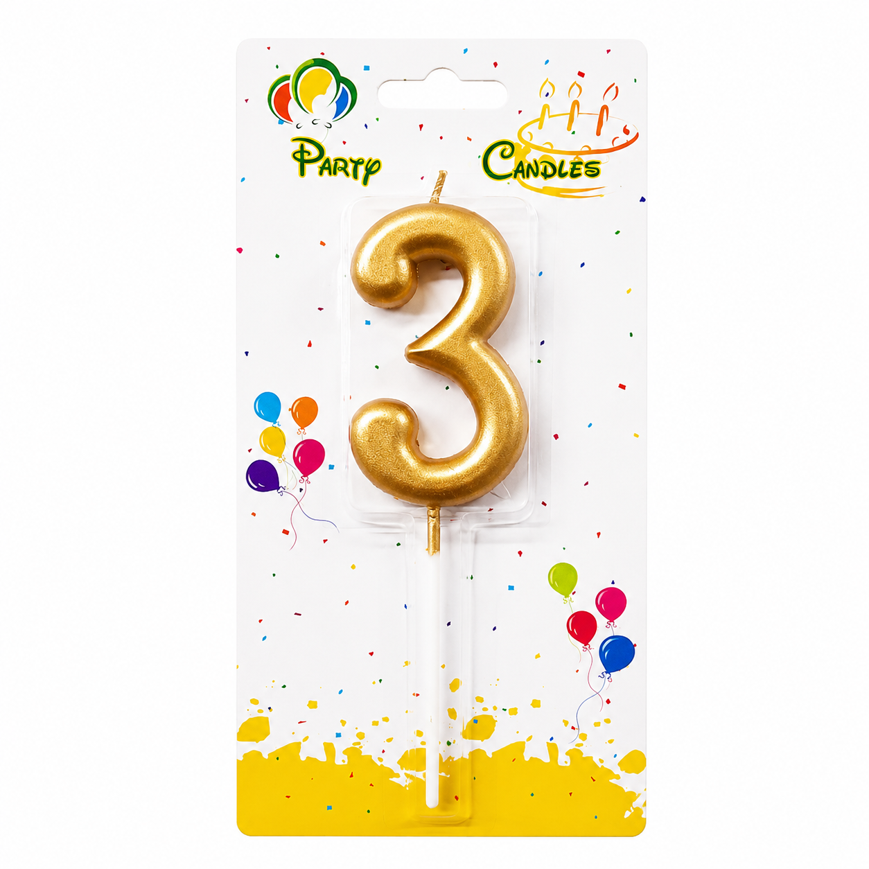Golden Number Party Candles - PLEASE SELECT NUMBER