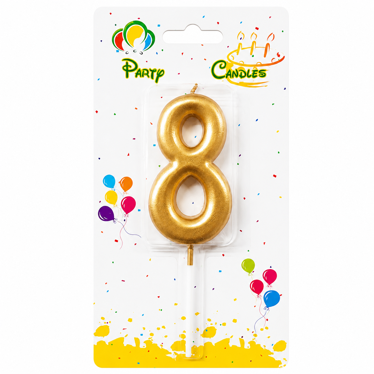 Golden Number Party Candles - PLEASE SELECT NUMBER