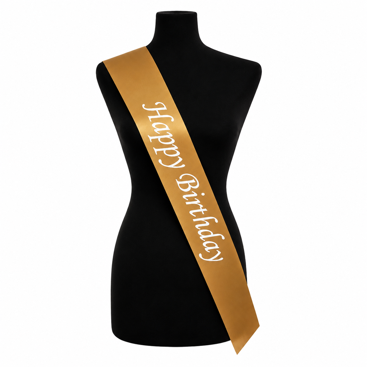 Birthday Sash Gold - With Black Letter