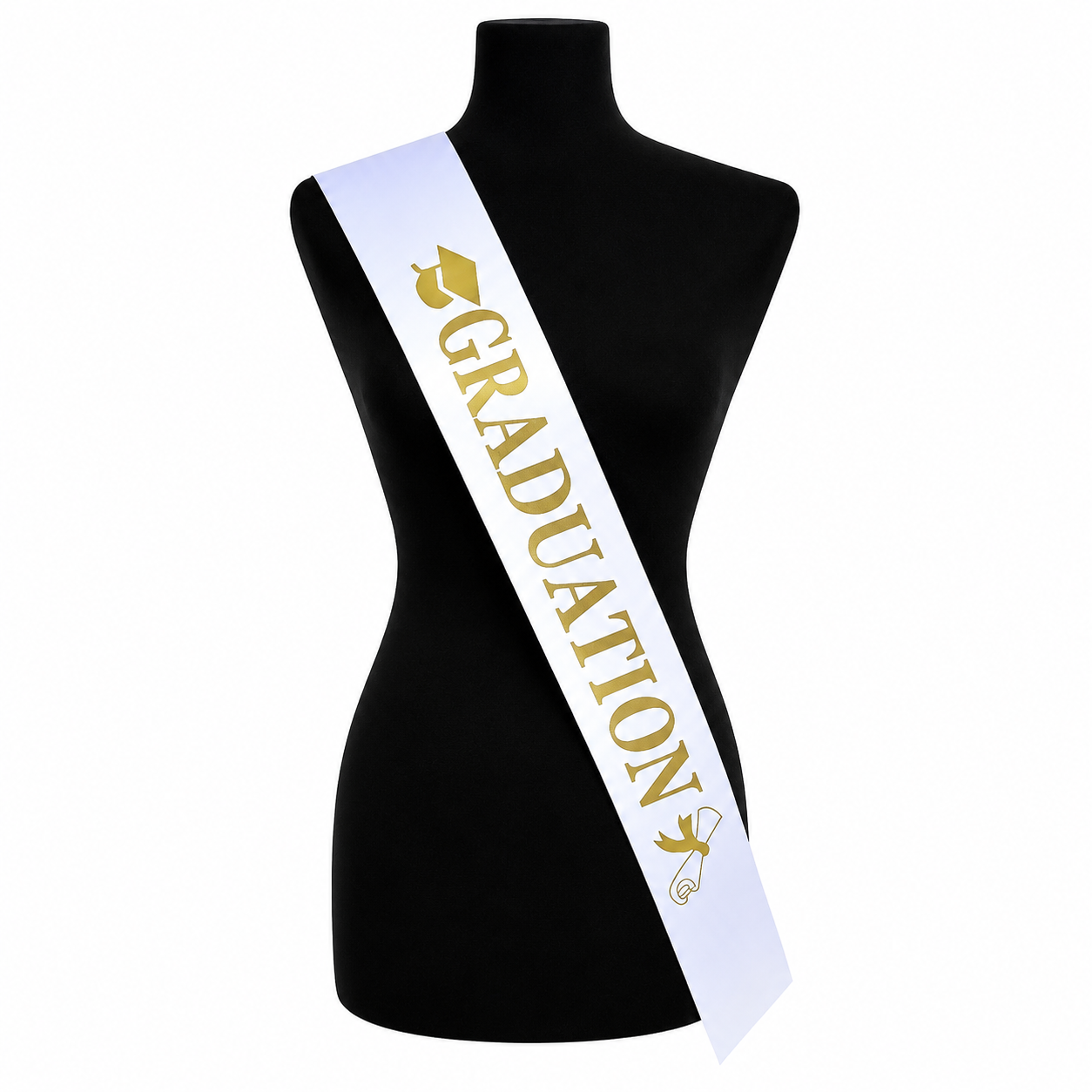 Graduation Sash - White