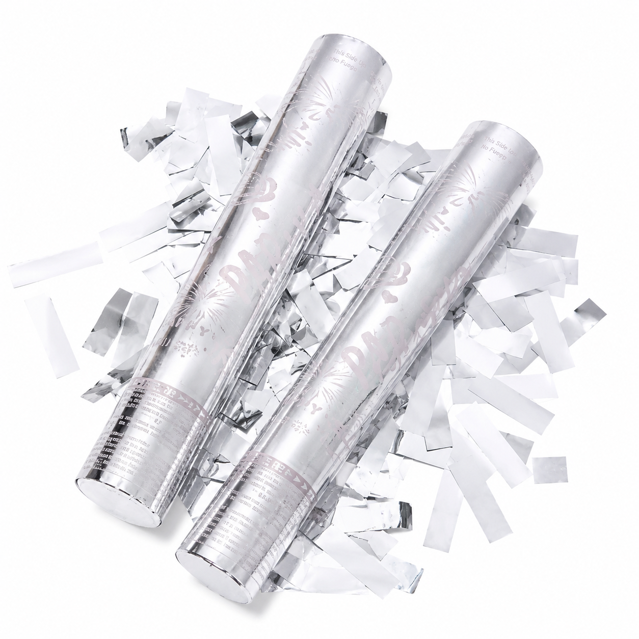 Silver Confetti Popper Set of 4