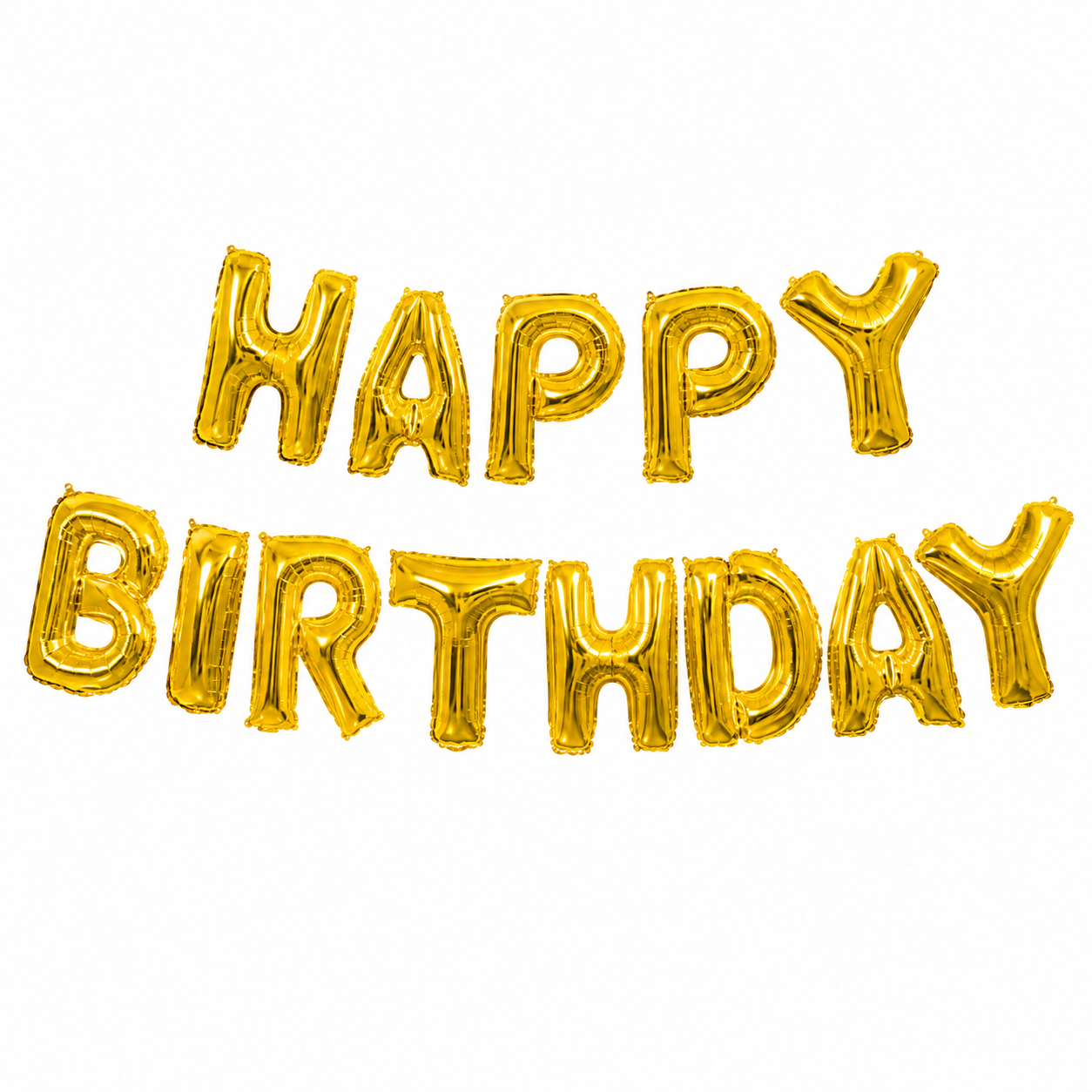 Gold Color Happy Birthday Foil Balloons Banner Air-Filled NO HELIUM / NON-FLYING