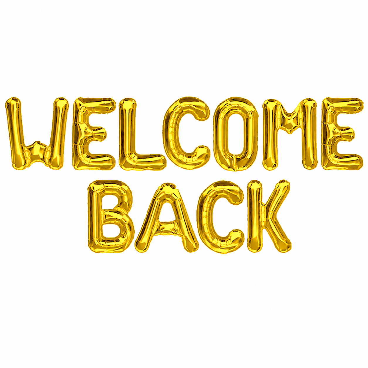 16" Welcome Back GOLD Alphabet Foil Balloons Banner NO HELIUM / NON FLYING