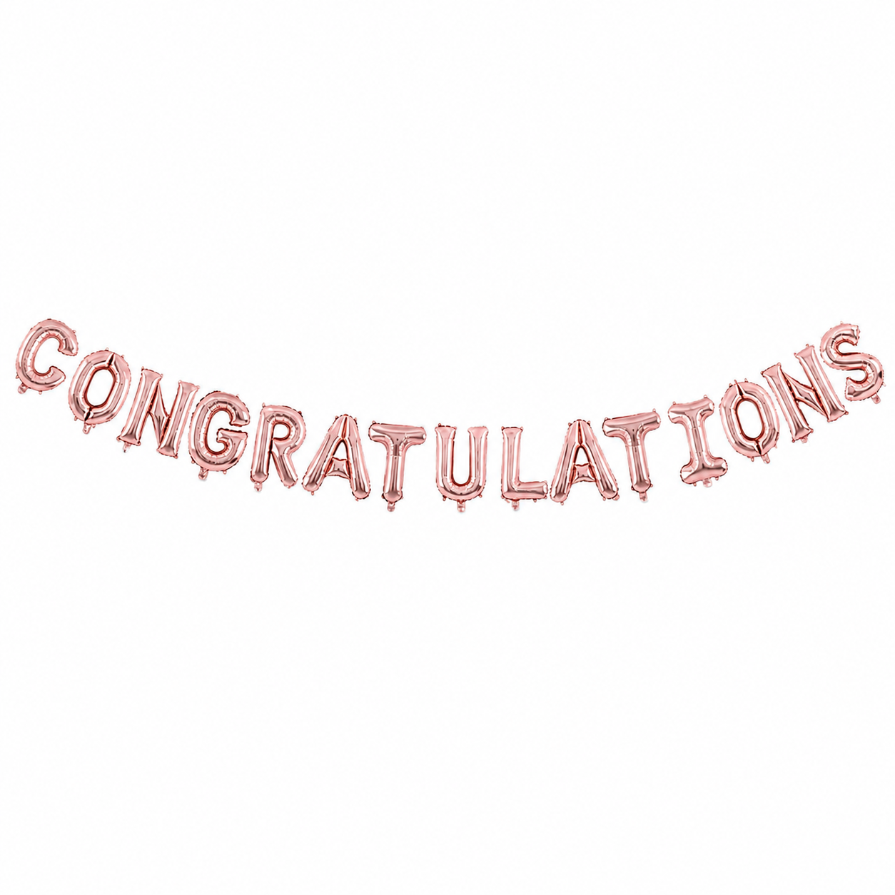 16" CONGRATULATIONS Alphabet Foil Balloons Banner - ROSEGOLD- Air-Filled - NON FLYING / NO HELIUM
