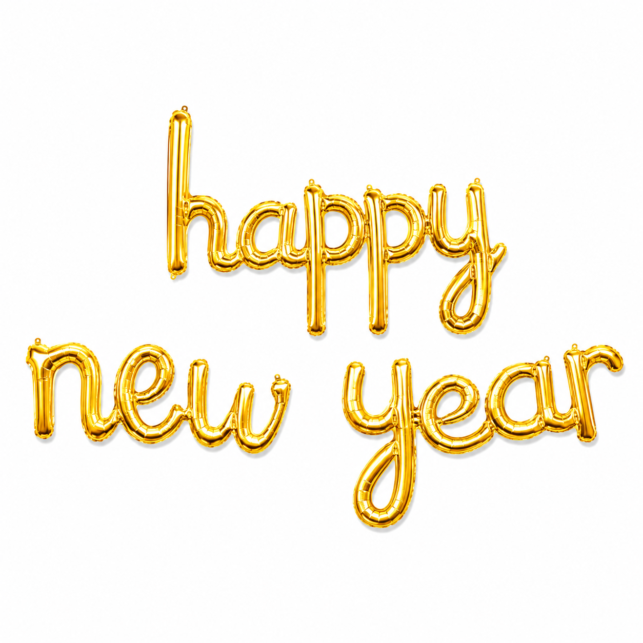 Script Happy New Year Gold Air-Filled Foil Balloon Banner Air-Filled - NON FLYING