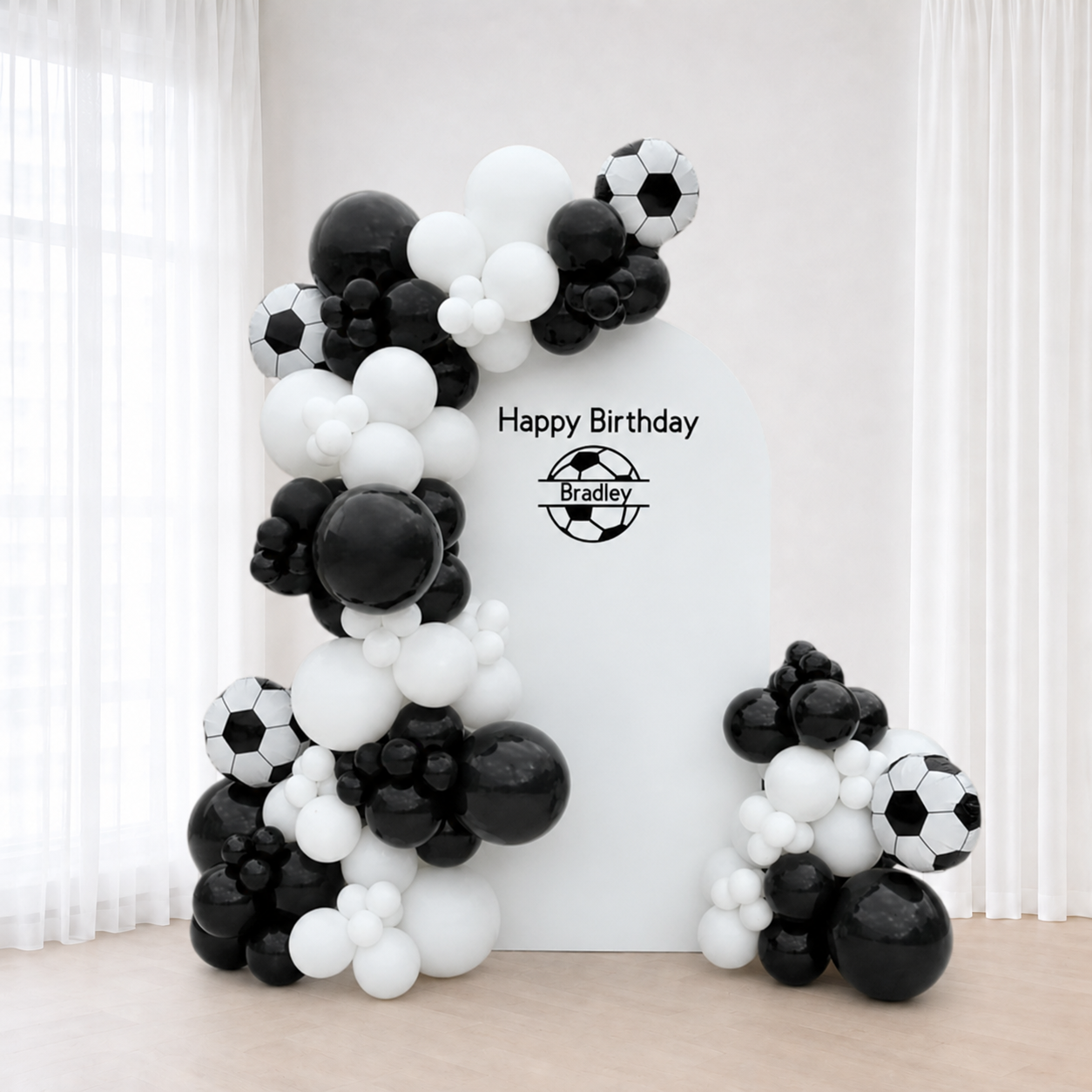 Football Theme Balloon Backdrop with Garland