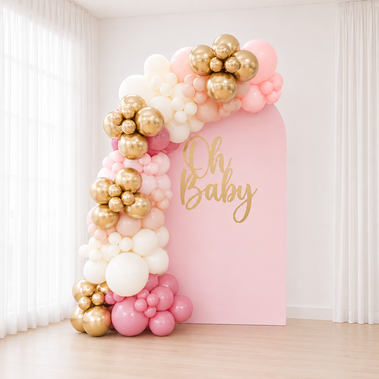 Oh Baby Balloon Garland with Backdrop