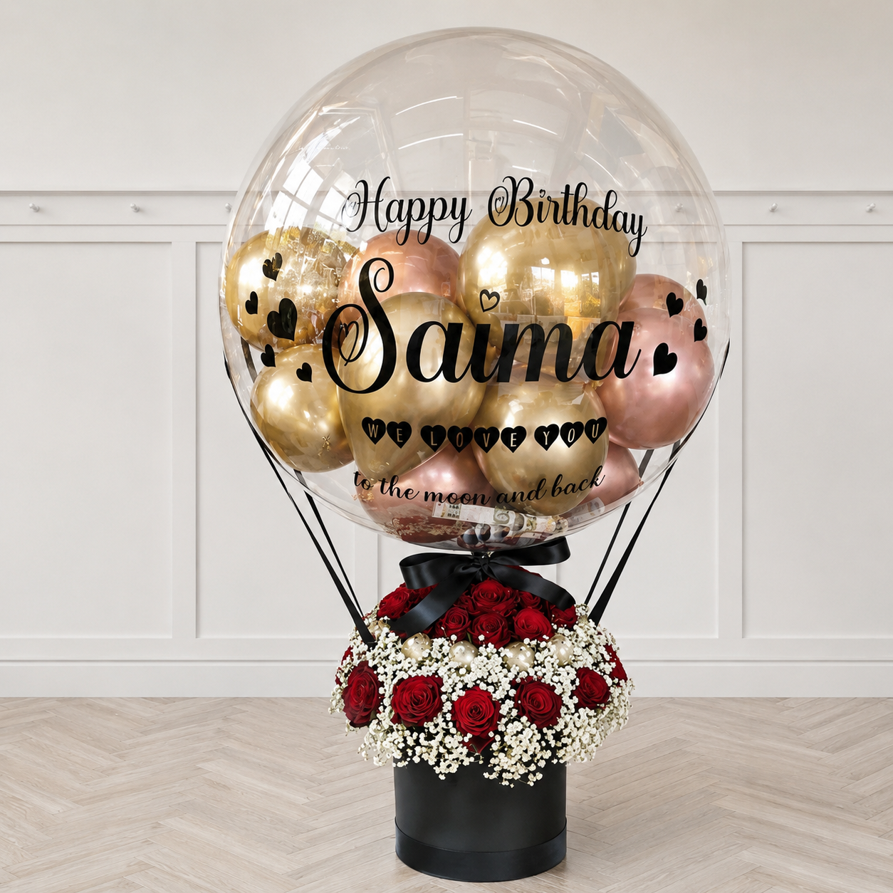 24inches Bubbles Personalized Chrome Hot Air Inspired Big Flower Arrangement PRE-ORDER 1DAY in advance