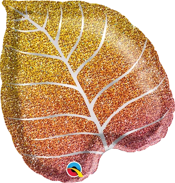 Fall Glitter graphic Ombre Leaf Foil balloon-Jungle