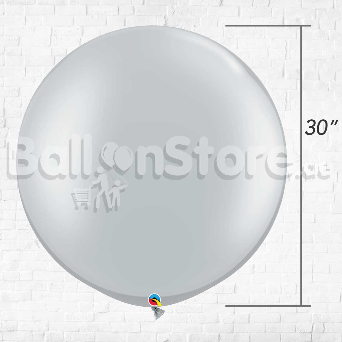 Giant Metallic Silver Color Latex Balloon - Helium Inflated
