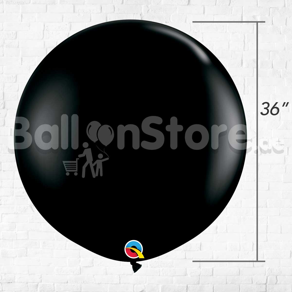 Giant Onyx Black Color Latex Balloon - Helium Inflated
