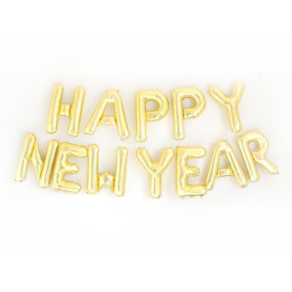 Happy New Year Gold Letters - Balloon Banner