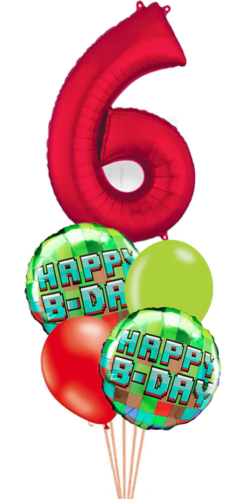 Pixel Party Any Age Minecraft balloon With Weight