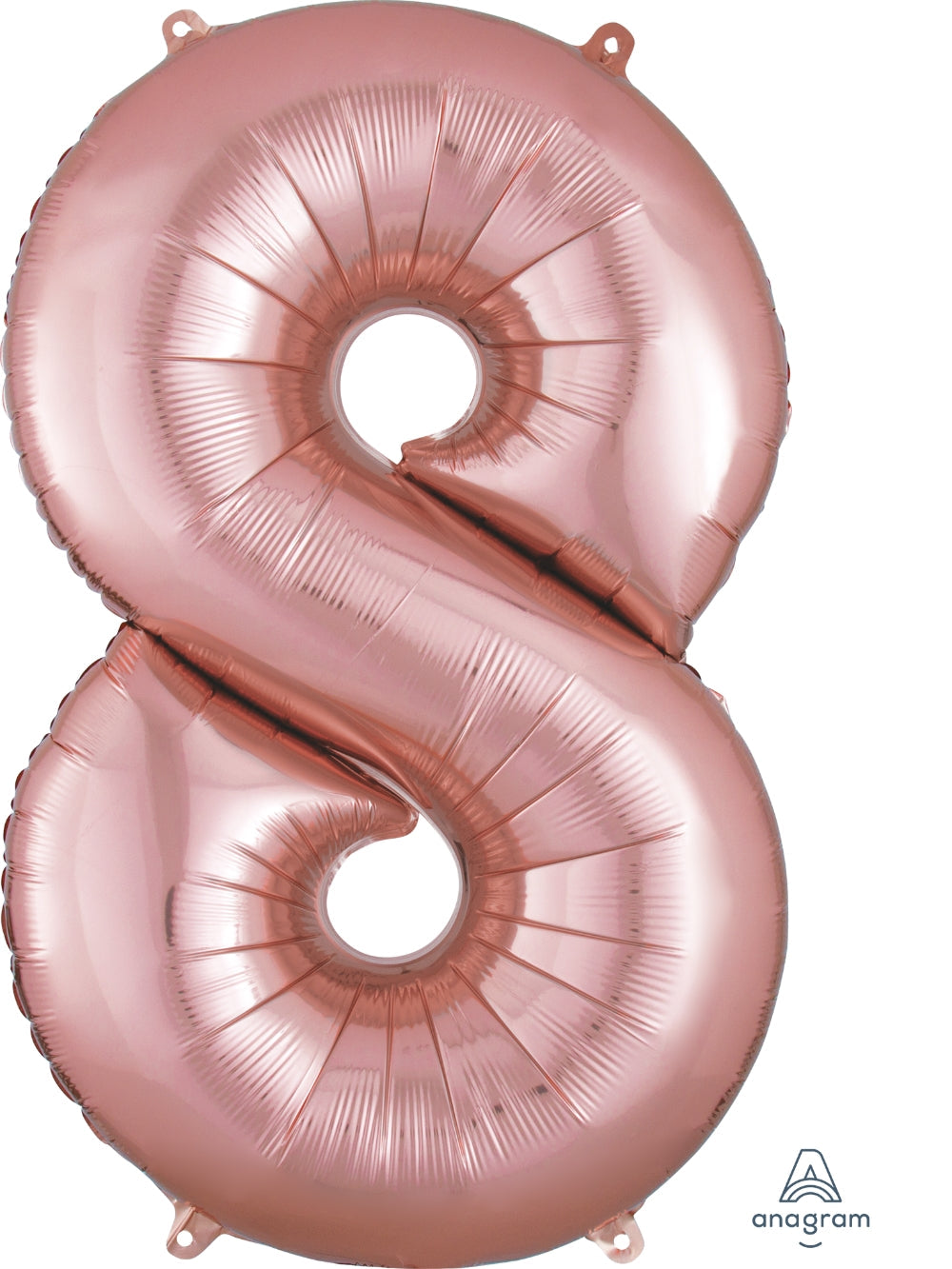Number Eight Rose Gold Helium Filled