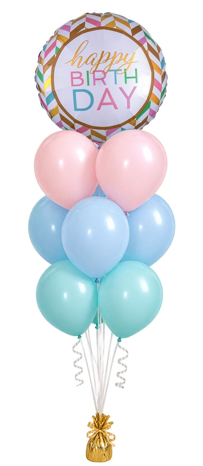 Pastel Celebration Birthday Balloons