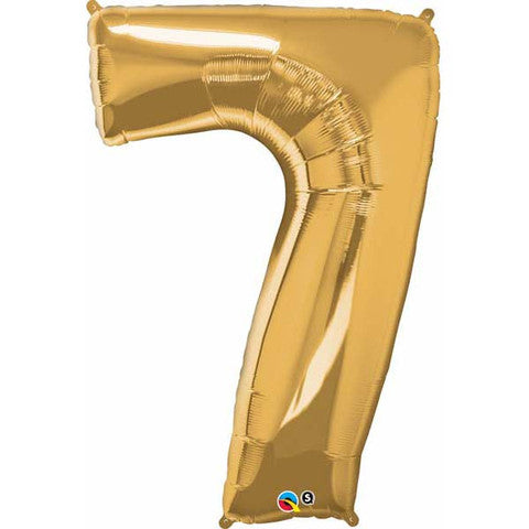 Number Seven Metallic Gold Helium Filled