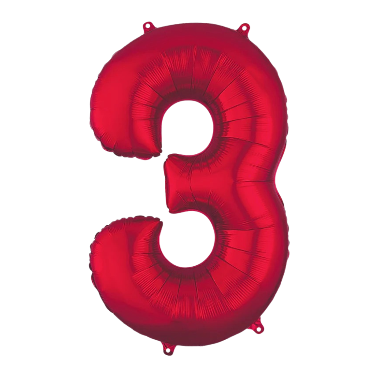 Number Three (3) Red - Helium Filled