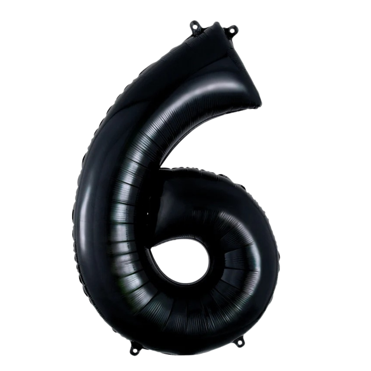 Number Foil Number Six Black Helium Filled