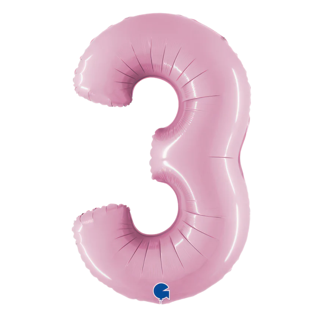 Number Three Pastel Pink Helium Filled