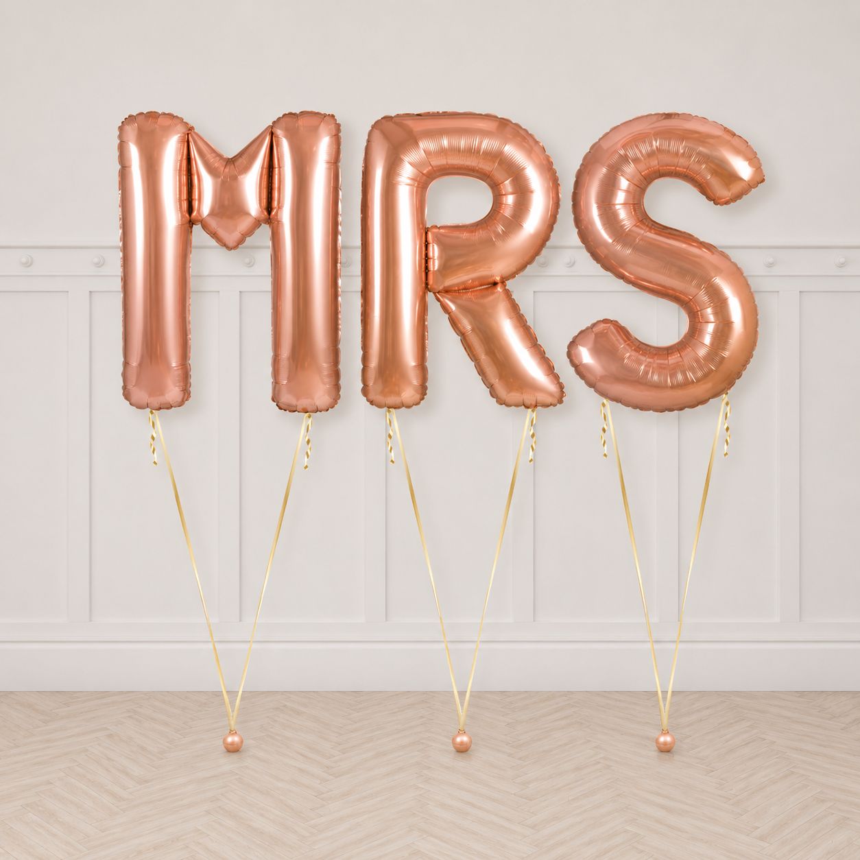 Rose Gold “MRS” Helium Letter Balloon Package