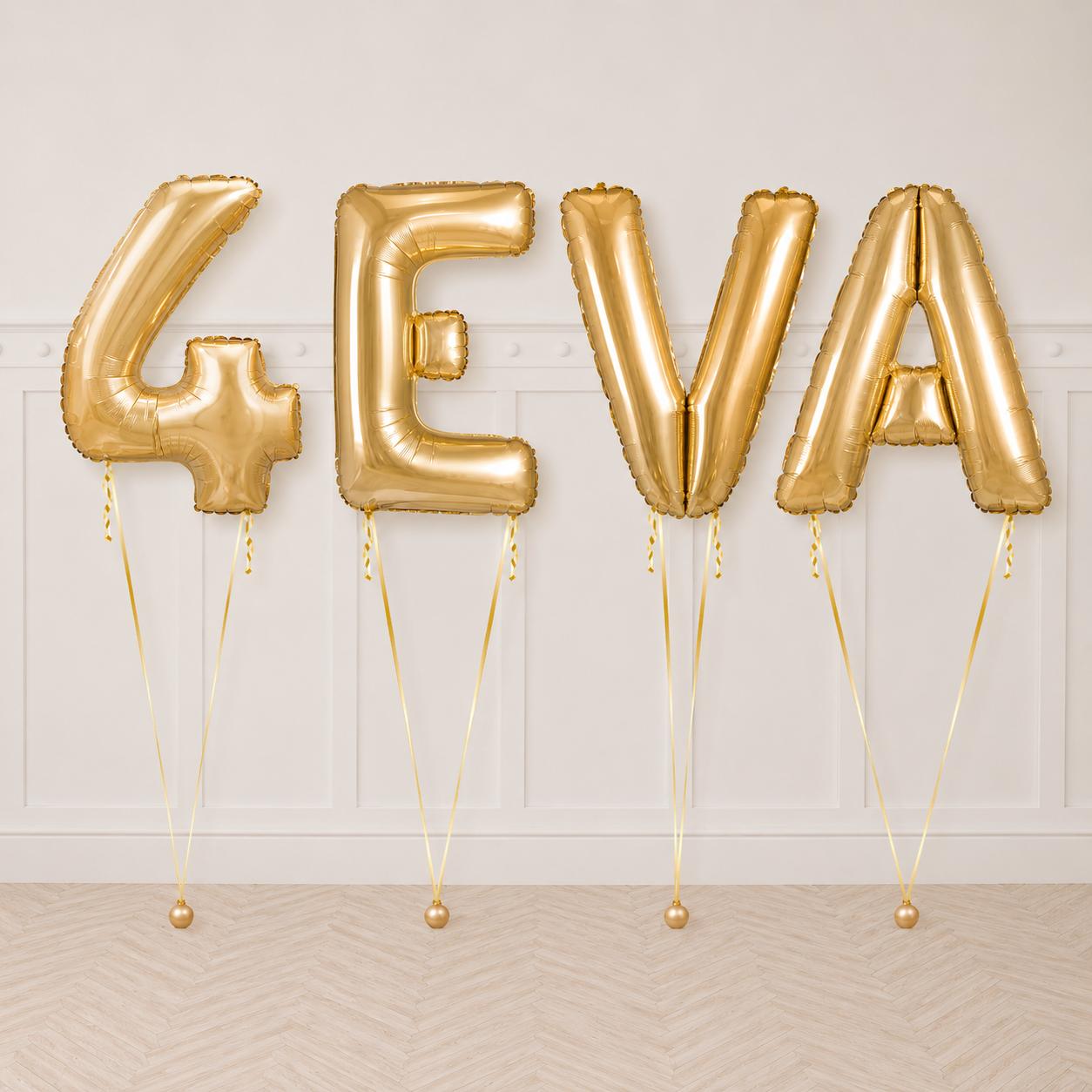 Gold “4 EVA” Helium Balloon Package