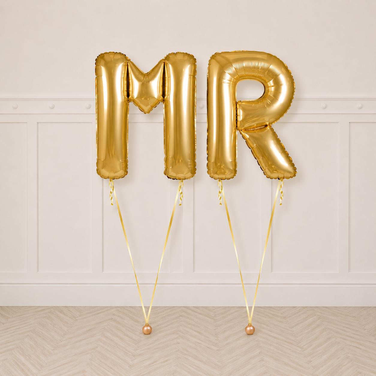 Gold “MR” Helium Balloon Package