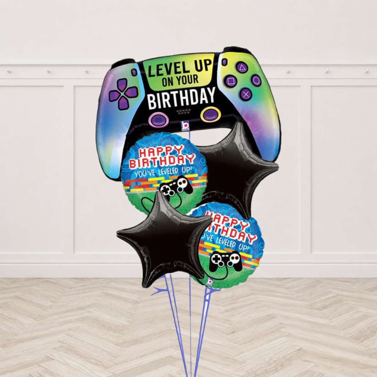 Game Controller Birthday Balloon All Foil Bouquet with weight