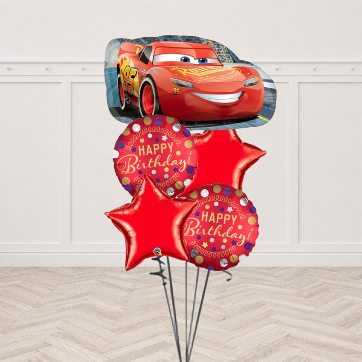 Disney Cars Lightning McQueen Satin Birthday Balloon Bouquet