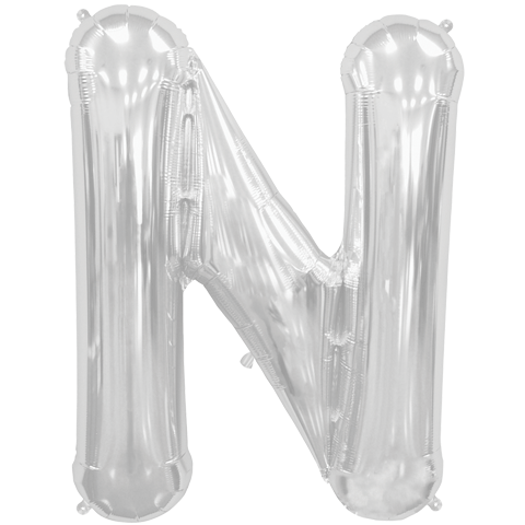 Jumbo Letter N - Metallic Silver
