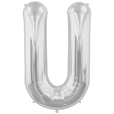 Jumbo Letter U - Metallic Silver