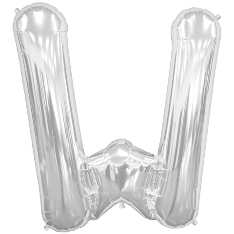 Jumbo Letter W - Metallic Silver